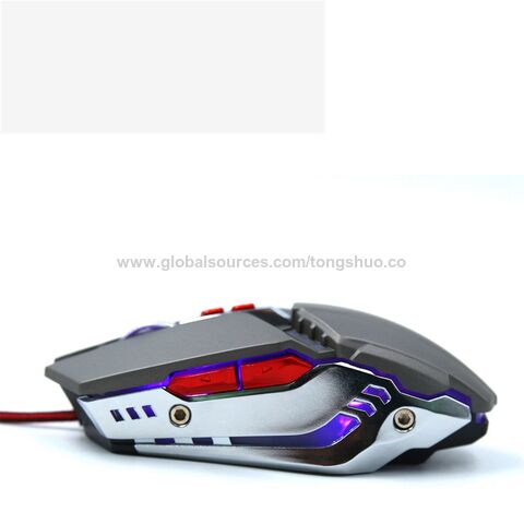 Souris Gaming USB Optique 3200 DPI 7 Boutons avec Plaque Métallique et Lumière Respirante - Prix Compétitif