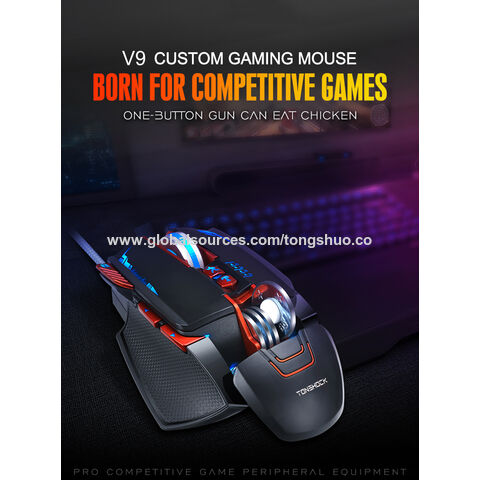 Nouvelle Conception V9 Souris Gaming Personnalisée Rétroéclairage RGB Souris Gamer Filaire 3200 dpi