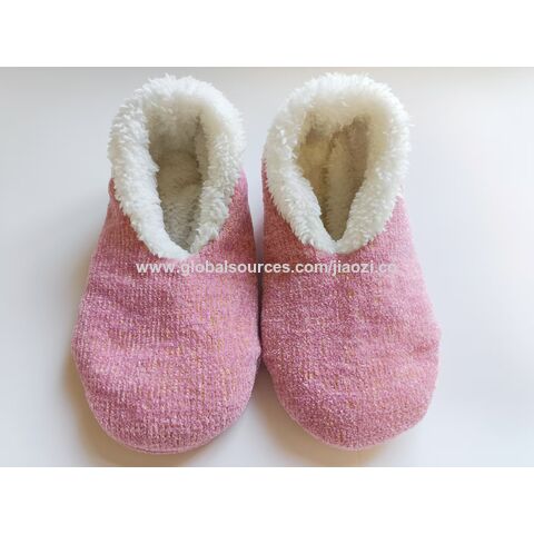 Meias de Quarto Felpudas Femininas com Sola Antiderrapante, Chinelos de Chenille Aconchegantes e Quentes para Casa