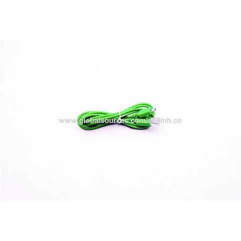 Cable de Datos Micro USB 2.0 Plano Color Verde, Conductor de Cobre Desnudo (BC), Cubierta de PVC