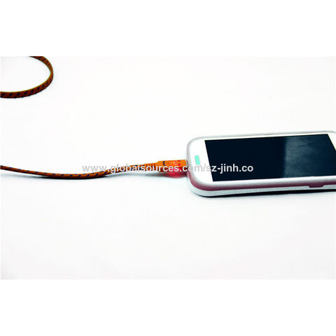 Cable de Datos USB 2.0 a Micro Flat con Diseño Panda Luminoso y Malla de Tela para Carga y Sincronización