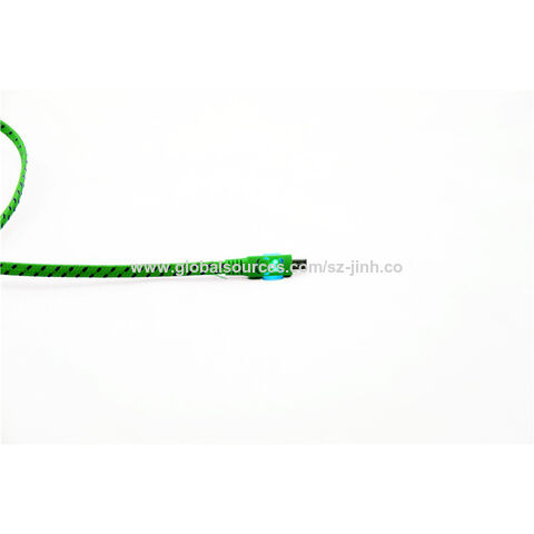 Cable de Datos USB 2.0 a Micro Flat con Diseño Panda Luminoso y Malla de Tela para Carga y Sincronización