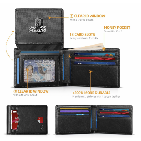 Echtes Leder Portemonnaie Multifunktional ID Anti-Entmagnetisierung Großes Fassungsvermögen Kurze Brieftasche Großhandel Rindsleder Geldbörse für Damen