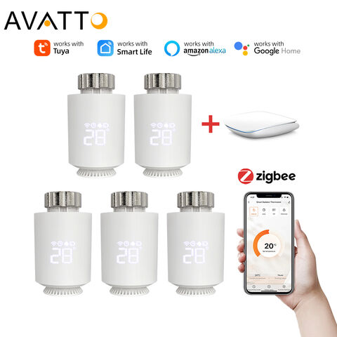 Robinet de Radiateur Intelligent Avatto Tuya Zigbee avec Contrôle via Application, Installation Facile, OEM/ODM