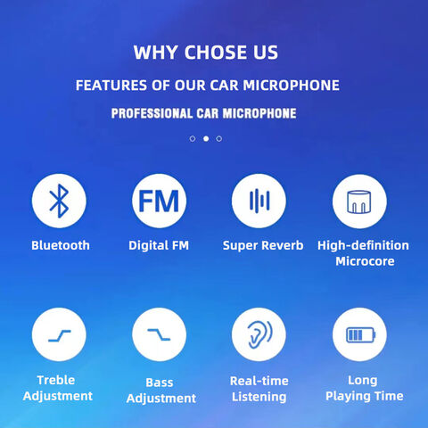 Großhandel OEM ODM Wireless Bluetooth Autoradio Stereo Mikrofon Tragbares Karaoke-Mikrofon für Auto