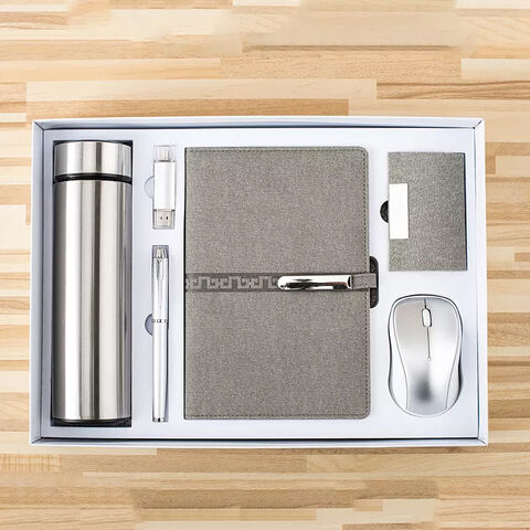 Set de Regalo Corporativo de Lujo Promocional para Negocios: Taza de Vacío, Cuaderno, Bolígrafo, Tarjetero con Logo