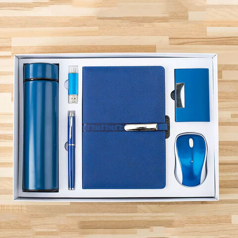 Set de Regalo Corporativo de Lujo Promocional para Negocios: Taza de Vacío, Cuaderno, Bolígrafo, Tarjetero con Logo