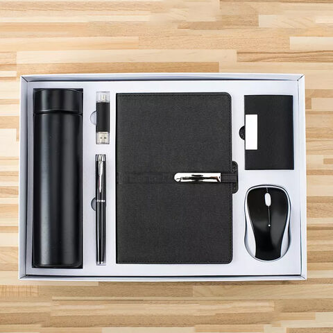 Set de Regalo Corporativo de Lujo Promocional para Negocios: Taza de Vacío, Cuaderno, Bolígrafo, Tarjetero con Logo