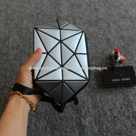 Bolsos de embrague, bolsos cosméticos de cuero PU brillante y reflectante de moda