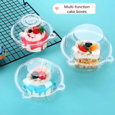 50 Cupcake-Boxen pro Packung, Käsekuchen-Box, 4,5-Zoll-Einzel-Cupcake-Box, geeignet für große Pfannkuchen, Salate, Käse, Kuchen usw.