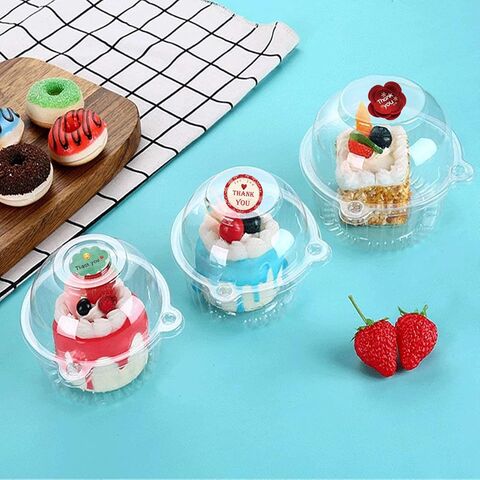 50 Cupcake-Boxen pro Packung, Käsekuchen-Box, 4,5-Zoll-Einzel-Cupcake-Box, geeignet für große Pfannkuchen, Salate, Käse, Kuchen usw.