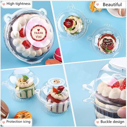 50 Cupcake-Boxen pro Packung, Käsekuchen-Box, 4,5-Zoll-Einzel-Cupcake-Box, geeignet für große Pfannkuchen, Salate, Käse, Kuchen usw.