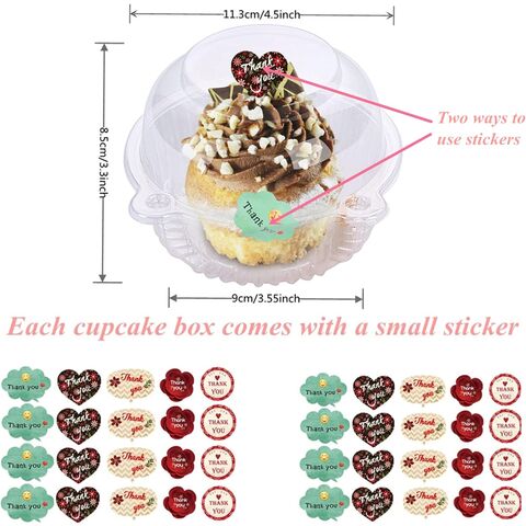 50 Cupcake-Boxen pro Packung, Käsekuchen-Box, 4,5-Zoll-Einzel-Cupcake-Box, geeignet für große Pfannkuchen, Salate, Käse, Kuchen usw.