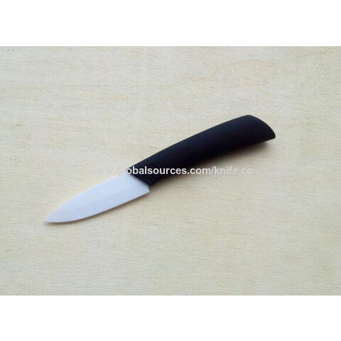 Cuchillo de cocina cerámico, cuchillo de chef con mango de plástico negro, ideal para frutas y carne. Venta al por mayor de cuchillos de cerámica de alta calidad.