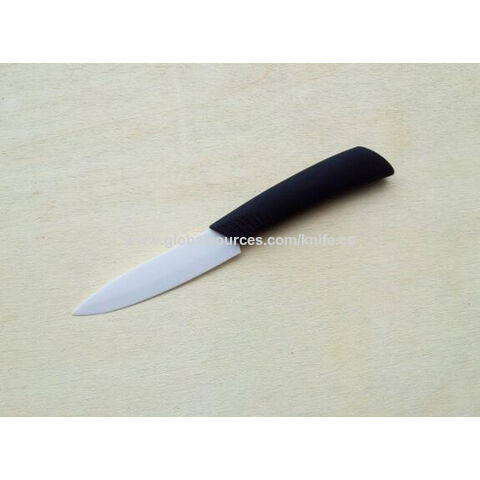 Cuchillo de cocina cerámico, cuchillo de chef con mango de plástico negro, ideal para frutas y carne. Venta al por mayor de cuchillos de cerámica de alta calidad.