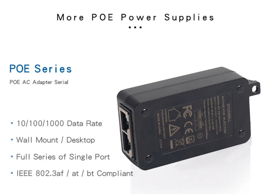 12v 24v 48v 24w Desktop Passive Active Poe Injector Poe Camera Power ...
