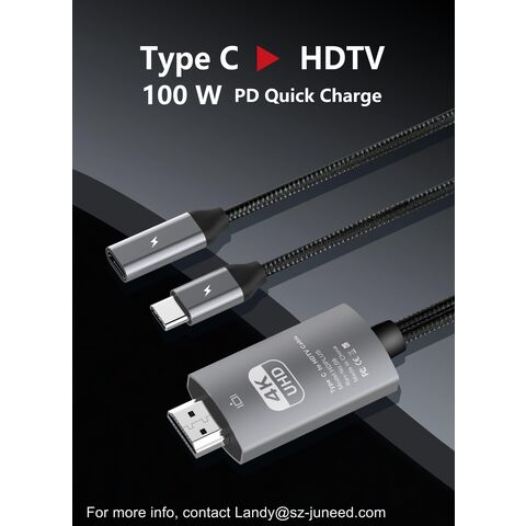 USB-C-zu-HDTV-Kabel + PD-Laden, Typ-C-zu-HDTV-Kabel + PD-Laden MHL, 4K60Hz
