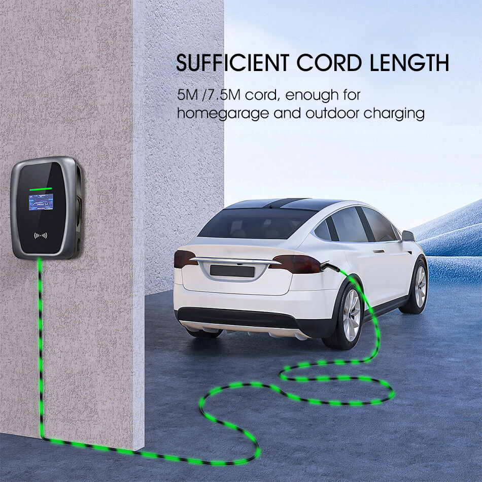 New Design 4.3'' Lcd Screen Wall Box 22kw Ev Charger Station For Home ...
