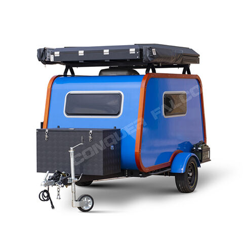 Vente Directe Mini Caravane Teardrop Best-Seller pour Camping en Plein Air avec Tente Latérale pour Caravane Teardrop