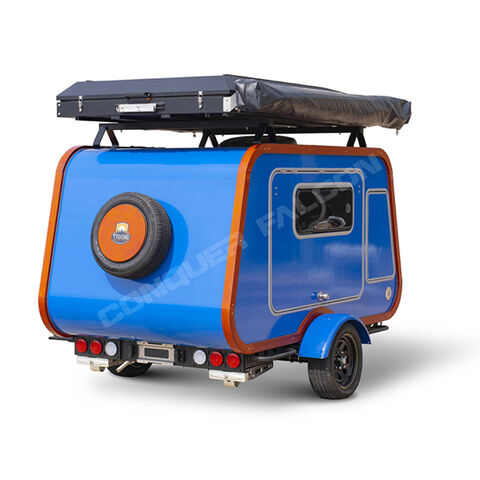 Vente Directe Mini Caravane Teardrop Best-Seller pour Camping en Plein Air avec Tente Latérale pour Caravane Teardrop