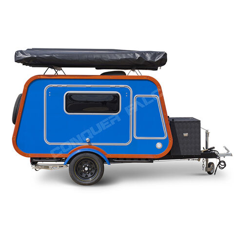 Vente Directe Mini Caravane Teardrop Best-Seller pour Camping en Plein Air avec Tente Latérale pour Caravane Teardrop