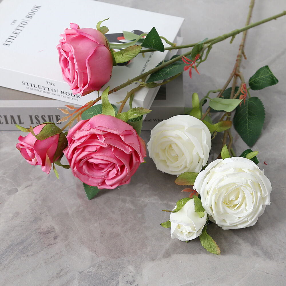 New Year Three-headed Rose Artificial Rose Wedding Hall Background ...