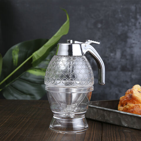 Dispensador de Xarope de Mel 200ml, Dosador Acrílico Portátil Anti-Gotejamento para Cozinha, Bar e Café