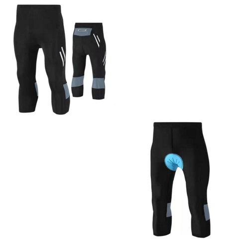 Pantalon de Cyclisme Homme, Leggings de Sport Rembourrés de Compression à Séchage Rapide pour Vélo