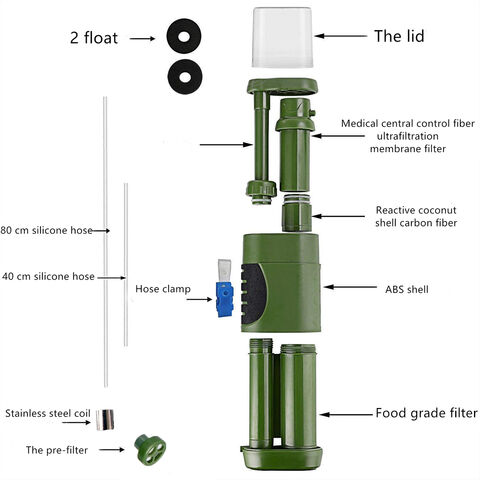 Portable Water Filtration System Outdoor Water Filter Straw for Hiking Survival Gear Camping