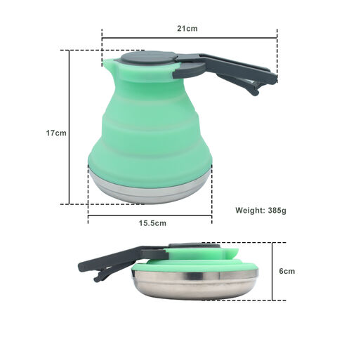 3pcs Silicone Water Kettle Cup Retractable Folding Bowl Set Camping Outdoor