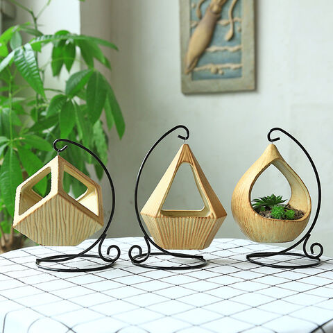 Suporte de ferro para vasos de flores suspensos, decoração de jardim interior e exterior para plantas em cestos suspensos