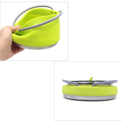 Folding Silicone Kettle Outdoor Mini Boiling Pot W/ Handle