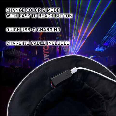 Chapéu de balde brilhante de fibra óptica com sete cores que mudam, estilo hip hop, dança de rua, chapéu luminoso LED que brilha no escuro