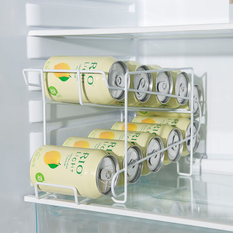 Stackable Can Storage Dispenser Metal Rack for Refrigerator