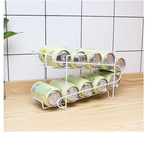 Stackable Can Storage Dispenser Metal Rack for Refrigerator