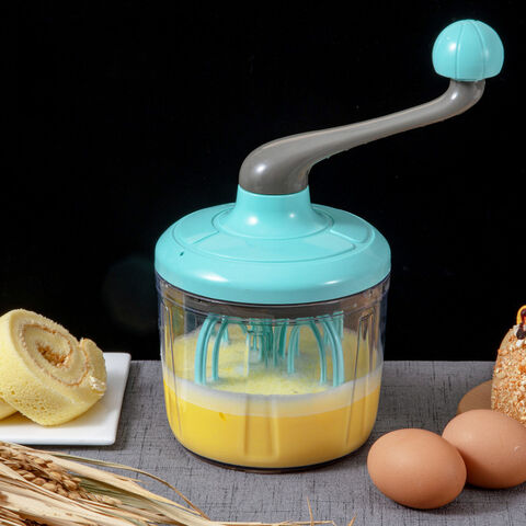 Hand Push Mixer Stirrer From Milk, Egg Whisk Separator Plastic Hand Crank Push Whisk for Home