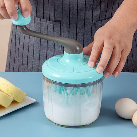 Hand Push Mixer Stirrer From Milk, Egg Whisk Separator Plastic Hand Crank Push Whisk for Home