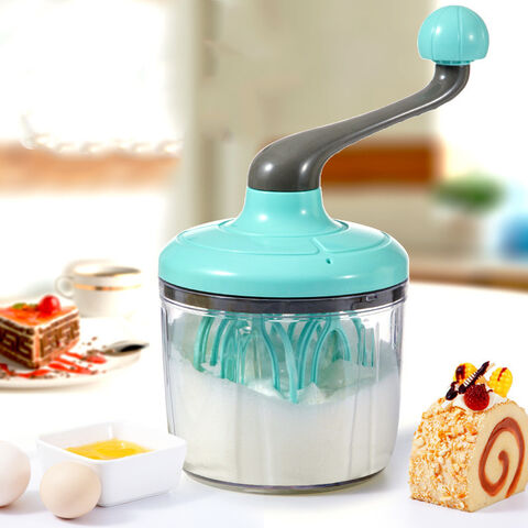 Hand Push Mixer Stirrer From Milk, Egg Whisk Separator Plastic Hand Crank Push Whisk for Home
