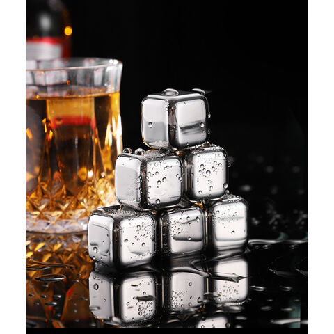 Eiswürfel aus Edelstahl 304 in Lebensmittelqualität, schnellgefrorenes Eistörtchen-Set, Metalleiswürfel für Rotwein-Whisky