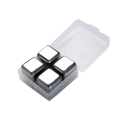 Eiswürfel aus Edelstahl 304 in Lebensmittelqualität, schnellgefrorenes Eistörtchen-Set, Metalleiswürfel für Rotwein-Whisky