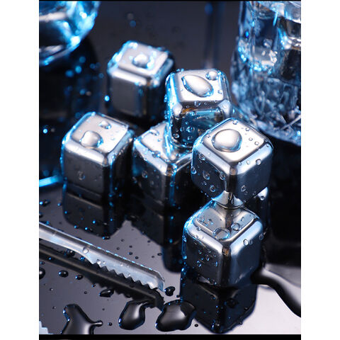 Eiswürfel aus Edelstahl 304 in Lebensmittelqualität, schnellgefrorenes Eistörtchen-Set, Metalleiswürfel für Rotwein-Whisky