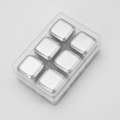 Eiswürfel aus Edelstahl 304 in Lebensmittelqualität, schnellgefrorenes Eistörtchen-Set, Metalleiswürfel für Rotwein-Whisky