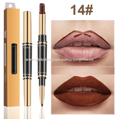 New Lipstick And Lip Liner Makeup Set 2-in-1 Double Side