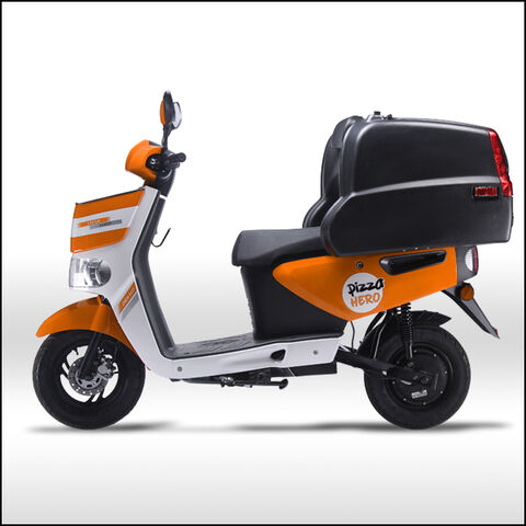 Moto Électrique de Livraison de Pizza et Restauration Rapide avec Grand Coffre Arrière et Batterie au Lithium