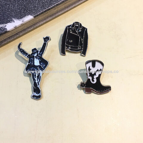 Insignia de metal con broche de Michael Jackson para bolsos y ropa - Accesorios personalizables