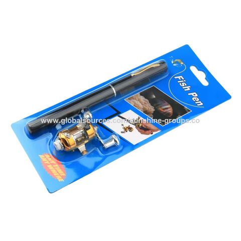 Kit de caña de pescar tipo pluma de 1M, caña de bolsillo telescópica portátil, caña de pescar en hielo estilo pluma, mini caña de mar ultracorta para pesca.