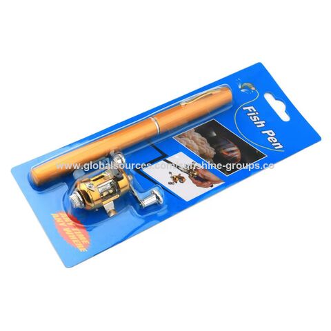 Kit de caña de pescar tipo pluma de 1M, caña de bolsillo telescópica portátil, caña de pescar en hielo estilo pluma, mini caña de mar ultracorta para pesca.