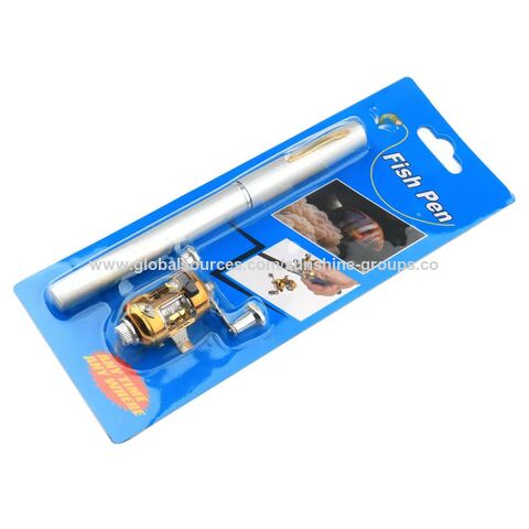 Kit de caña de pescar tipo pluma de 1M, caña de bolsillo telescópica portátil, caña de pescar en hielo estilo pluma, mini caña de mar ultracorta para pesca.
