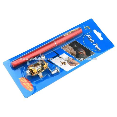 Kit de caña de pescar tipo pluma de 1M, caña de bolsillo telescópica portátil, caña de pescar en hielo estilo pluma, mini caña de mar ultracorta para pesca.