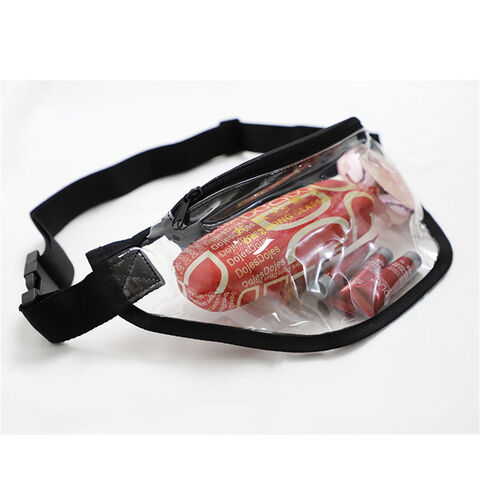 Vente en gros d'usine de sacs banane en PVC, sac de rangement transparent pour pièces de monnaie, idéal pour les loisirs et le sport